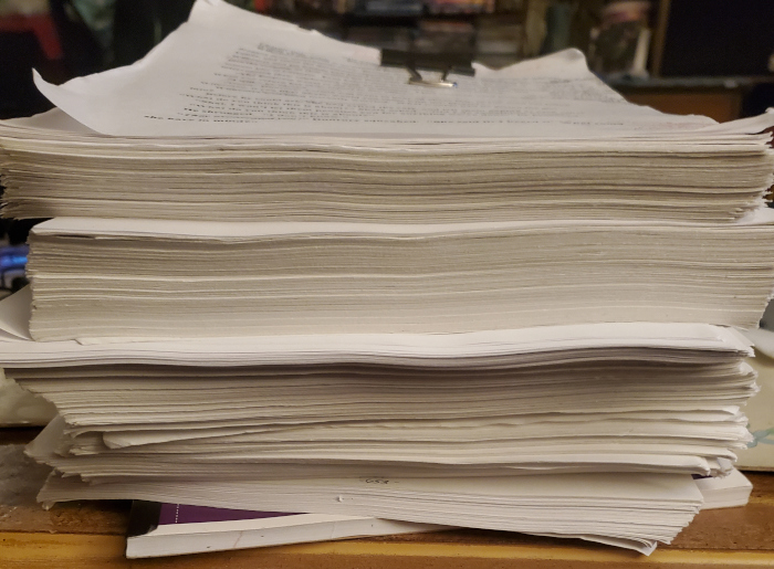Juli's megaproject pile of papers